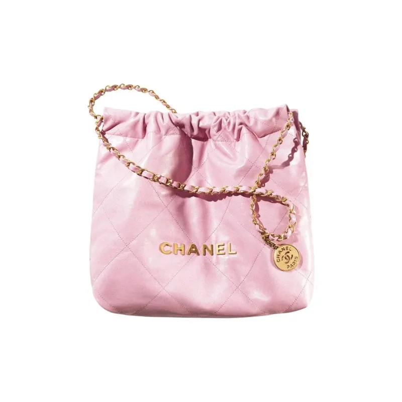 CHANEL 22Bag Smooth Finish Calfskin Tote Bag, Shopping Bag, Handbag Women's Light Pink-1