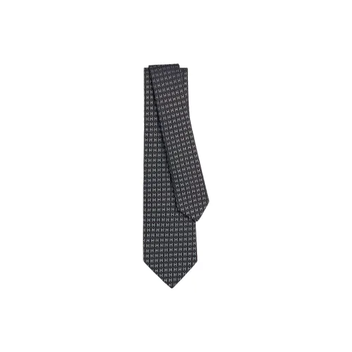 HERMES Mulberry Silk Ties Men's Blue