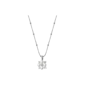 Heart Grass S925 Silver Necklaces Women's