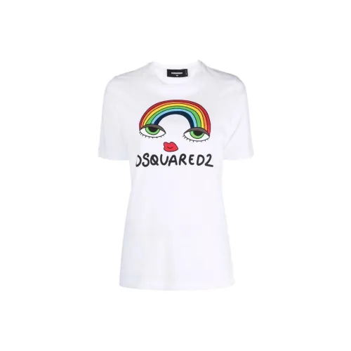 DSQUARED 2 Rainbow Printed Crewneck T Shirt