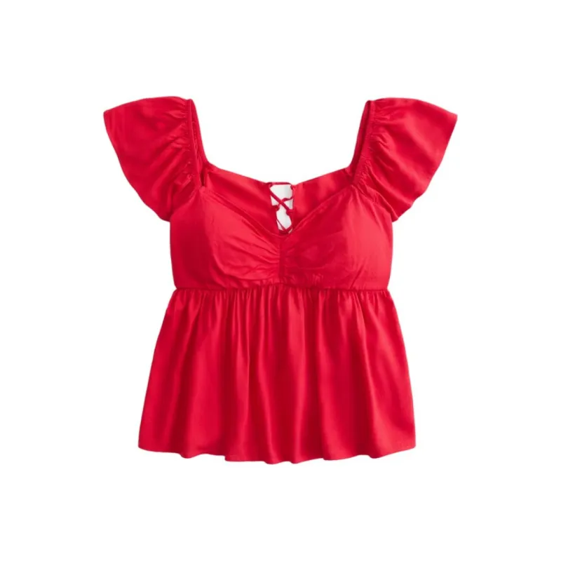 Hollister T Shirts Women's Red-0