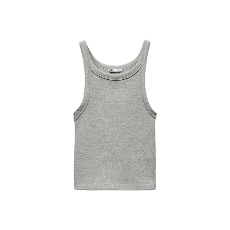 ZARA Tank Tops Women's Gray-0