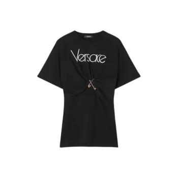 VERSACE Safety Pin Detailed Crewneck T Shirt