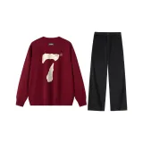 Burgundy Sweatshirt+Black Jeans