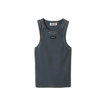 MIU MIU Sleeveless Ribbed Tank Top