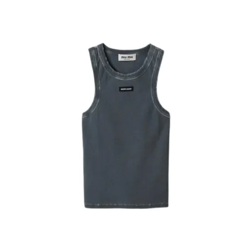 MIU MIU Sleeveless Ribbed Tank Top