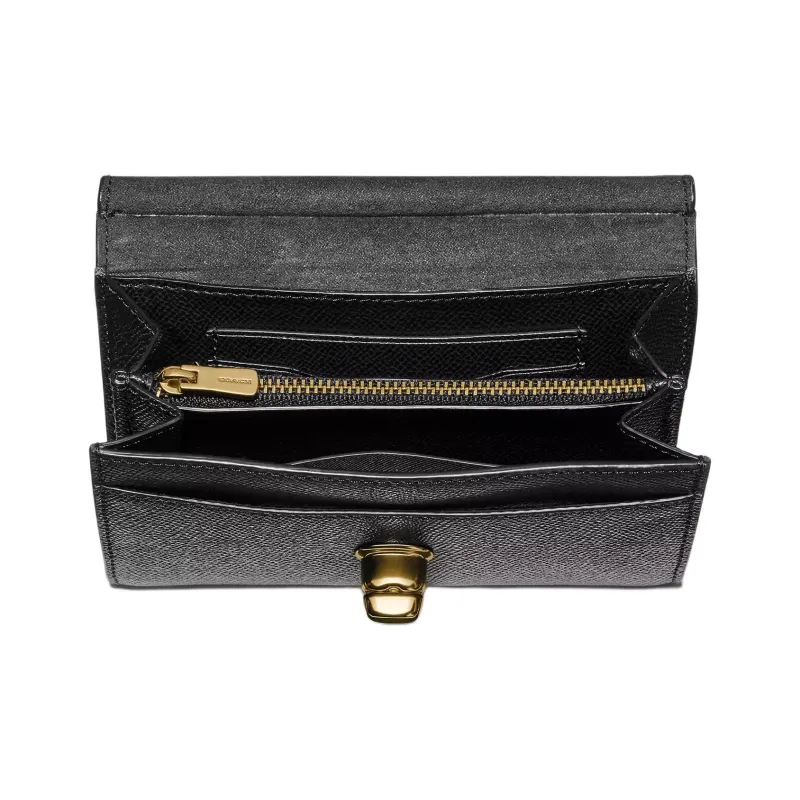 COACH Cassidy Leather Wallet Medium Size Women's Black-1