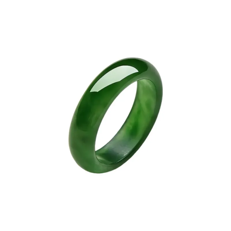 MY WORLD BEGINS AND ENDS WITH YOU Hetian Jade Rings Jasper Unisex-0