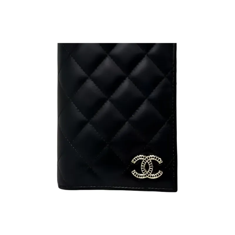 CHANEL Logo Wallet Women's Black-2