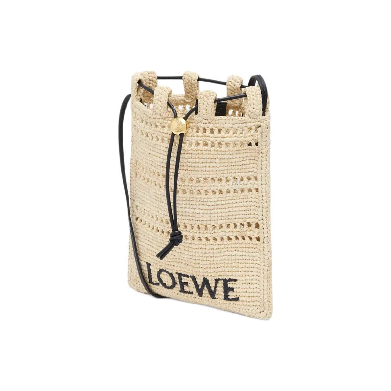 LOEWE Plant Material Crossbody Bag Women's Natural & Black-2