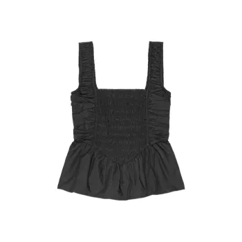 GANNI Poplin Smock Strap Top