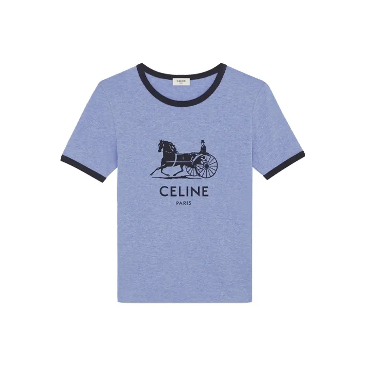 CELINE T Shirts Women's Blue-0