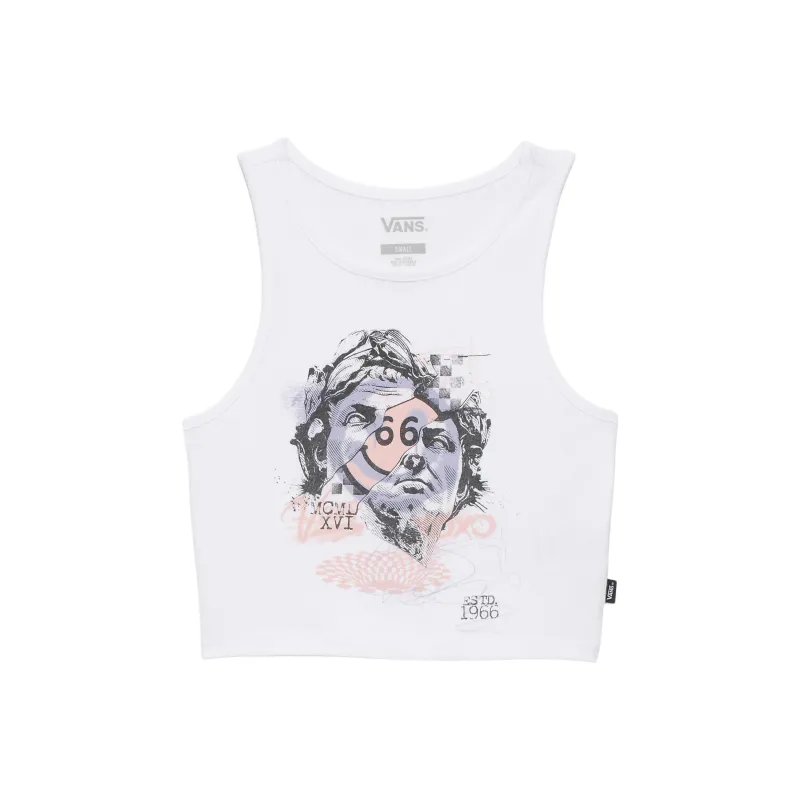 Vans Broken Fitted Tank Tops Women's White-0