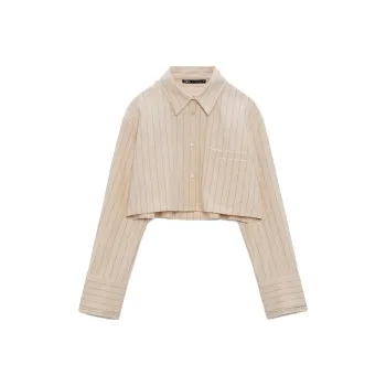 ZARA Crop Tops Women's Beige