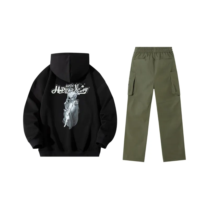 Hepburn Cat Sweatshirt Sets Unisex-12