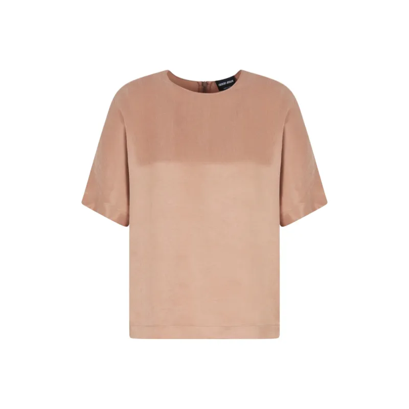 GIORGIO ARMANI Cupro And Viscose Crew neck Blouse-0