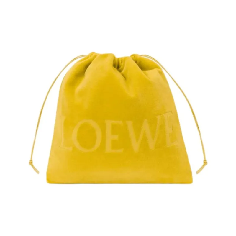 LOEWE Cotton Clutch Medium Size Women's Light Blue/Yellow-6