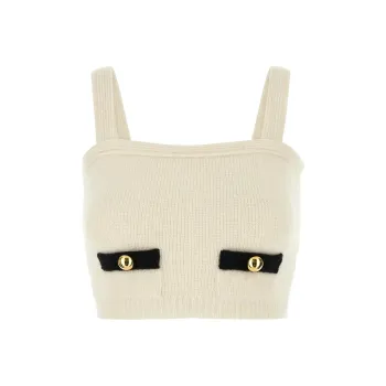 Alessandra Rich Sleeveless Ribbed Knit Top