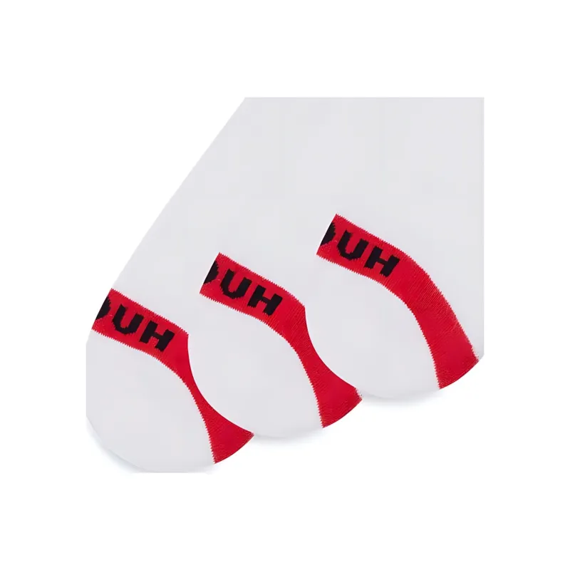 HUGO BOSS Three-pack Of Invisible Socks With Logo Details Ankle Socks Men's 3 Pack White-3