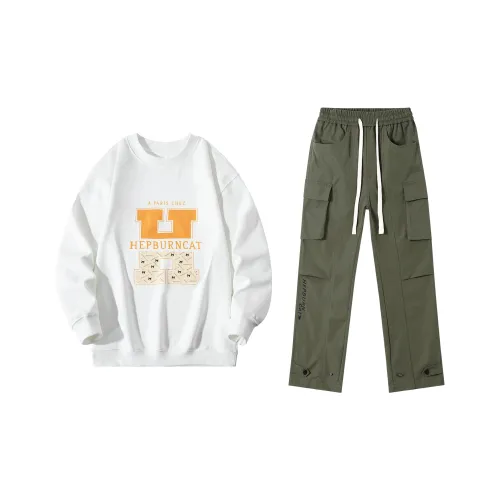 Hepburn Cat Sweatshirt Sets Unisex