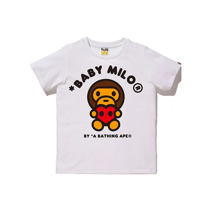 Bape Valentine Heart Baby Milo Tee White-0