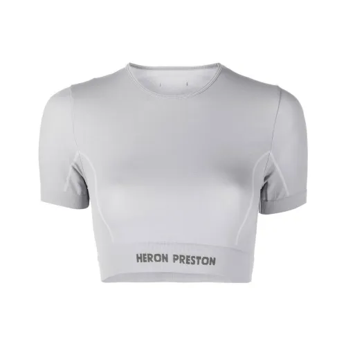 HERON PRESTON Crop Tops Women's Light Gray