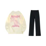 Light Apricot (Long-Sleeved)+Black Jeans