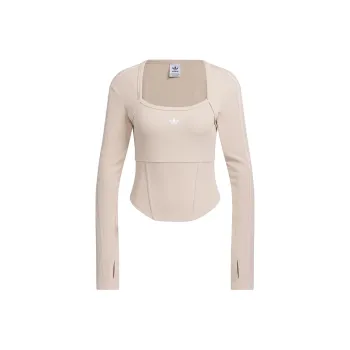 Adidas Originals Drop Shoulder Sleeve T Shirt Women's Wonder Taupe