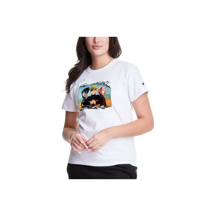 Champion Naruto Shippuden FW21 Straight T-Shirt US Version Women's White-0