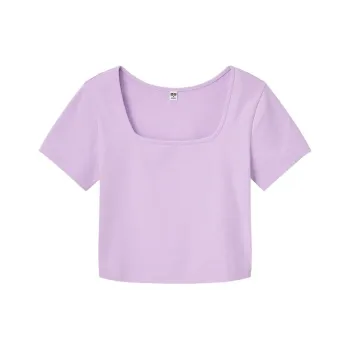 UNIQLO Crop Tops Women's Light Purple