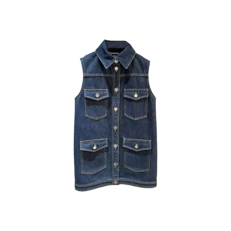 CHANEL Tank Tops Women's Dark Blue-0