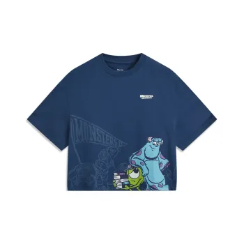 LiNing x Disney Sports Life Collection T Shirt Women's Dark Simple Blue