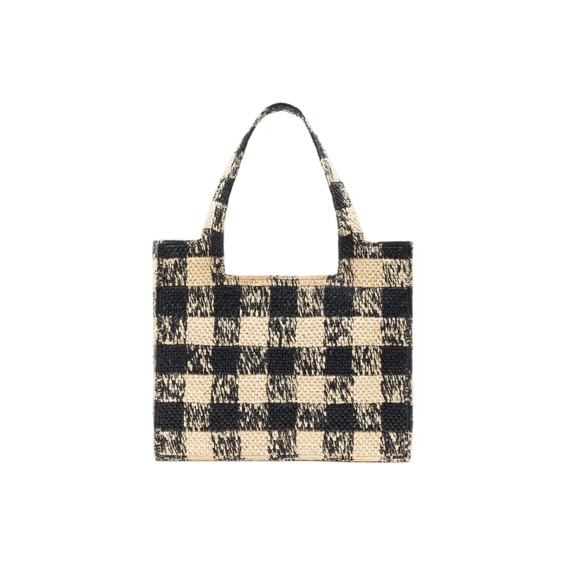 LOEWE Raffia Tote Bag, Shopping Bag, Shoulder Bag Tubas Women's Natural & Black-3