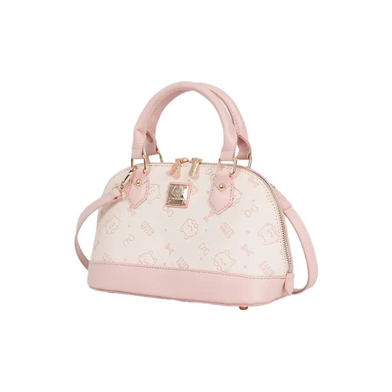 CHAOFANJI PU Crossbody Handbag Women's Cherry Blossom Pink-4