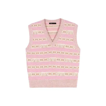Maje Sleeveless Jacquard Sweater