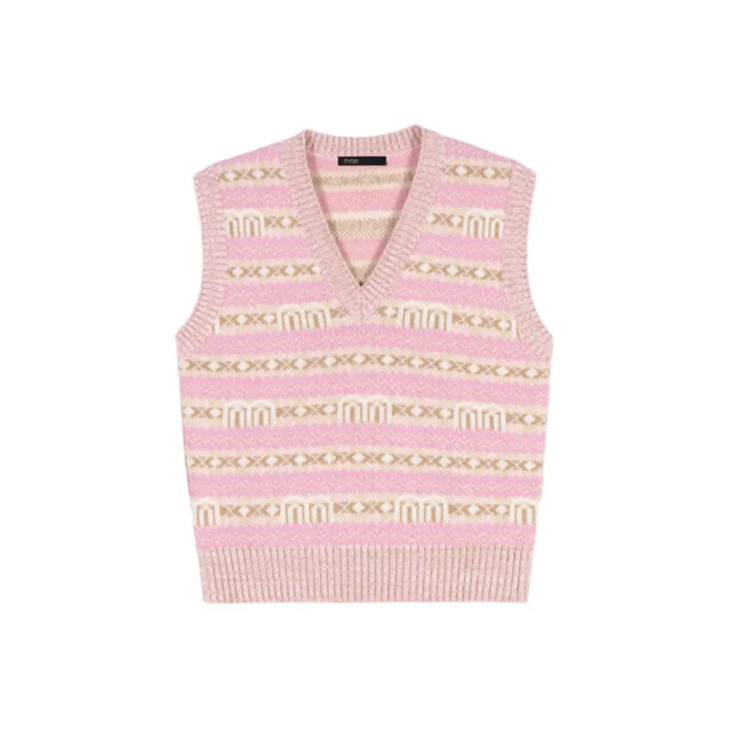 Maje Sleeveless Jacquard Sweater-0
