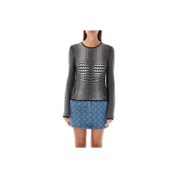 Marine Serre Crescent Moon Jacquard Crewneck Sweater