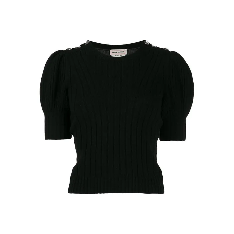 Alexander McQueen Puffball Sleeve Knitted Top-0