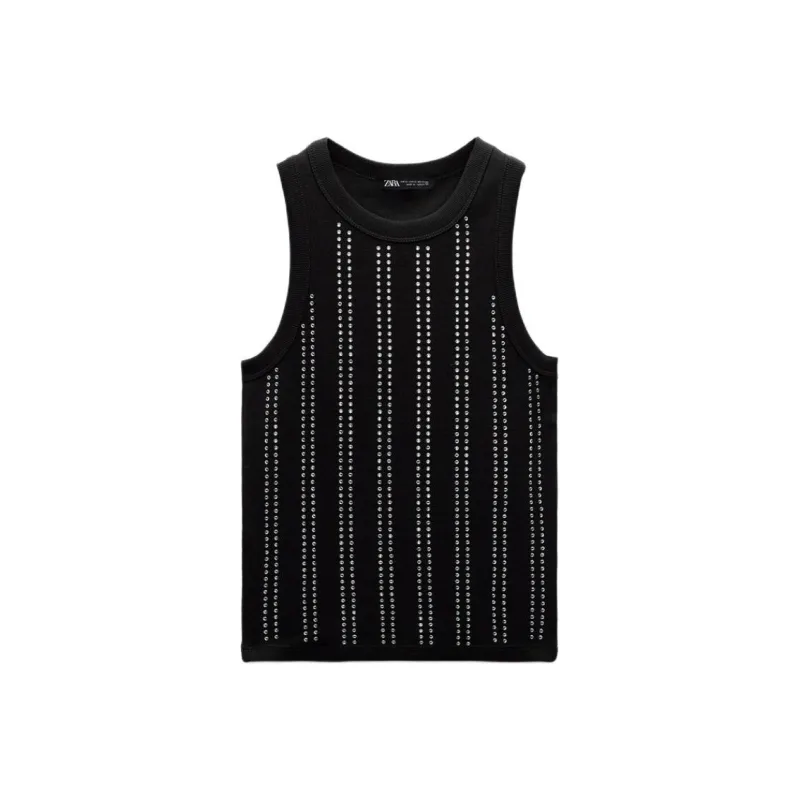 ZARA Tank Tops Women's Black-0