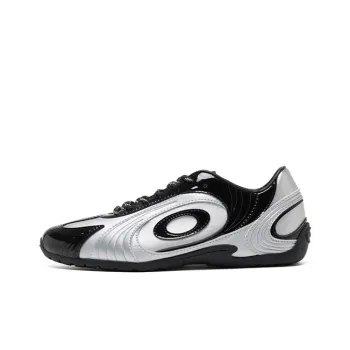 OLD ORDER Abrasion Resistant Slip Resistant Mid Top Casual Shoes Unisex Silver Black