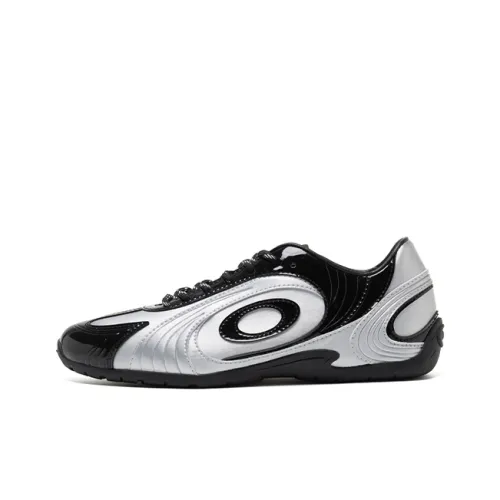 OLD ORDER Anti Slip Wear Resistant Mid Top Casual Shoes Unisex Silver Black