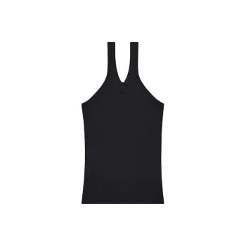 COURREGES Criss Cross Ribbed Tank Top