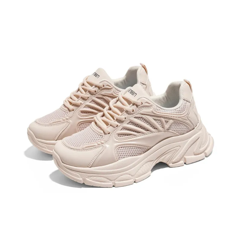 RENBEN Breathable Height Increasing Abrasion Resistant Low Top Chunky Sneakers Women's-2