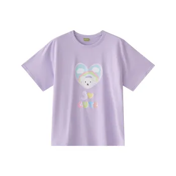 TENPSEN Drop Shoulder Sleeve T Shirt Women's Purple