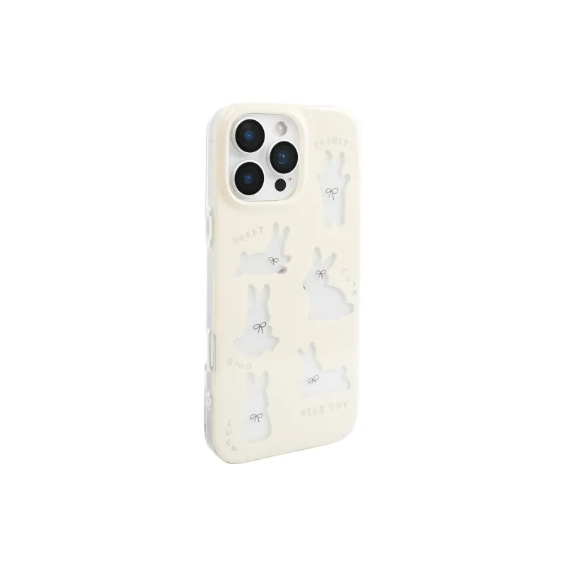 Wei Xin Acrylic Material Cut Out Rabbit Pendant Phone Cases Compatible With IPhone 16/15 Pro Max/Apple 13/14 Pro/Max-3