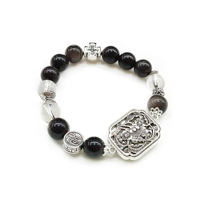 Finger Carpenter Obsidian Bracelets Unisex-0