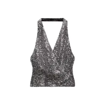 ZARA Tank Tops Women's Silver