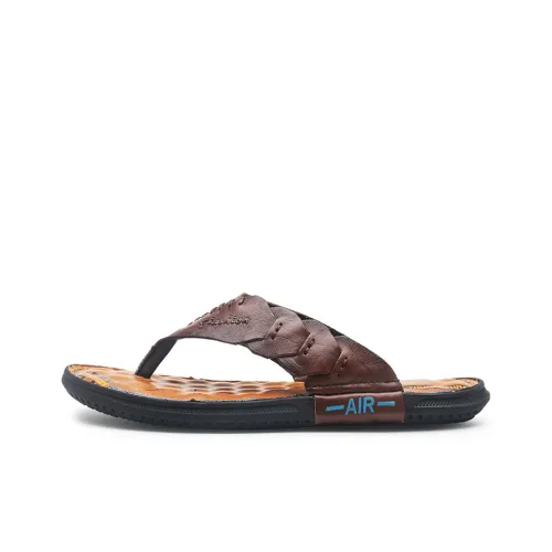 Dunnu Rubber Sole Slip Resistant Flip Flops Men's