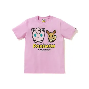 A BATHING APE X Pokemon Ladies Jigglypuff & Eevee Tee #4 White