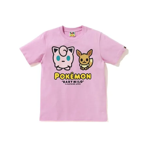 A BATHING APE X Pokemon Ladies Jigglypuff & Eevee Tee #4 White